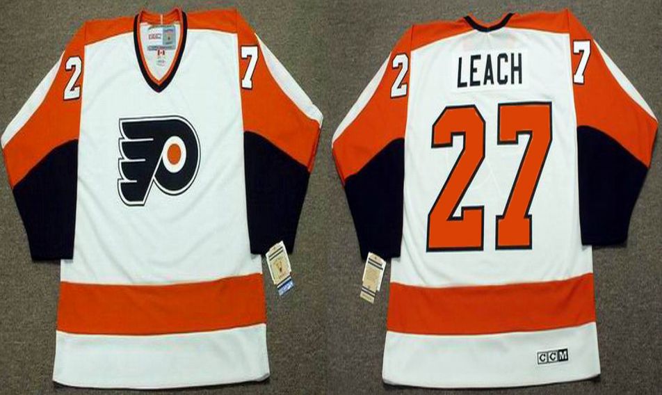 2019 Men Philadelphia Flyers #27 Leach White CCM NHL jerseys->philadelphia flyers->NHL Jersey